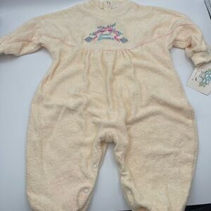 1990s Rumble Tumble baby sleeper pajamas yellow Size 6/9 months NEW with tags